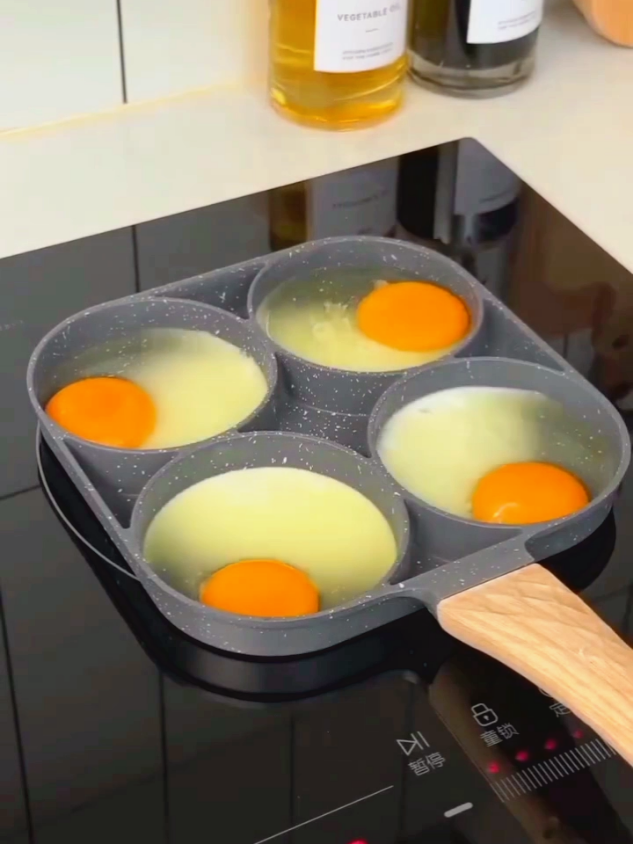 Omelet Pan for Burger Egg Ham Bacon Pancake Maker Wooden Handle Frying Pot  Cook Aluminum Cookware Nonstick Holes 19x36cm Perfect for Pancakes and Eggs