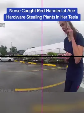 Nurse Caught Red-Handed at Ace Hardware Stealing Plants in Her Tesla #cops #copsoftiktok 