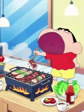 BBQ time🍖 #crayonshinchan #noharashinnosuke #shinchan #cute #bbq 