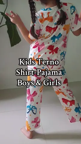 Affordable at super cute prints na pambahay para sa mga anak n'yo mga mii.Sulit talaga 'to dahil maganda ang quality. #kidspambahay #kidsterno #kidssleepwear #kidswear 