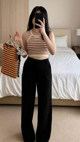 Tank Top Wanita Garis / Tank Top Wanita Stripe Korean / Casual Top Panjang Atasan Crop Pendek Cewek #tank #top #wanita #casual #croptop #viral #murah 