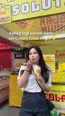 Siapa nih yang penasaran sama rasanya Ice Cream Tolak Angin?🤤🍦 #JalaniPintarmu #OrangPintarMinumTolakAngin #icecream #eskrimtolakangin #konser #concert 