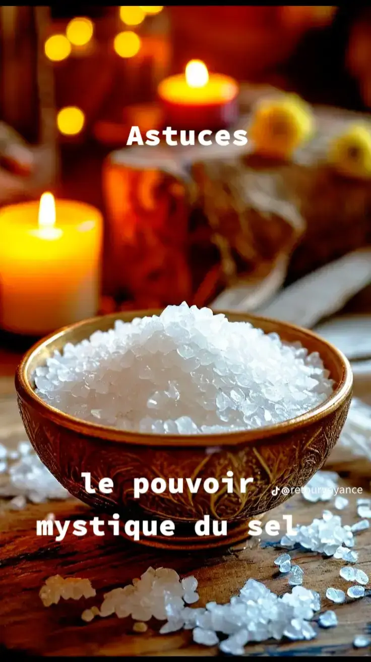 Le sel de cuisine, simple en apparence, cache un pouvoir ancien et sacré. Présent dans toutes les traditions spirituelles du monde, il est reconnu comme un purificateur naturel, capable de neutraliser les énergies négatives et de rétablir l’harmonie dans un lieu ou autour d’une personne. 🔮 Dans les rituels mystiques, le sel est utilisé pour : Briser les blocages invisibles, Protéger contre les forces occultes, Purifier les objets, les lieux et les âmes, Ancrer les intentions dans le monde physique. 🔥 Il symbolise la force de la terre et de la mer, et agit comme un barrière énergétique. Une pincée de sel autour de la maison, sous un lit, ou dans un bain rituel peut suffire à éloigner les influences néfastes. ✨ Utilisé avec foi, respect et concentration, le sel devient un allié puissant dans tout travail spirituel ou rituel de retour affectif, d’abondance ou de protection.#astuces #viralvideos #paris #belgium🇧🇪 #france🇫🇷 #pourtoi #pourtoii #rituelpuissant 