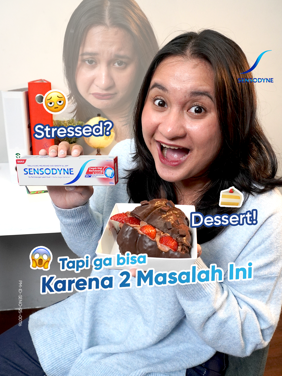Dessertnya menggoda, tapi gigi sensitif dan takut berlubang jadi masalah. Eits, makanya cobain Sensodyne terbaru, solusi 2-in-1 buat gigi sensitif & berlubang, harganya mulai Rp9 ribuan! Udah ada di Alfamart, Indomaret, dan e-commerce favorit kamu! Buat yang udah coba Sensodyne Cegah Gigi Berlubang dan Sensitif terbaru, komen di kolom komentar, dong! #ProdukBaru #GakPakeNgilu #GakPakeBerlubang #SensodyneID #odolgigisensitif​ #odolgigiberlubang #hargaterjangkau