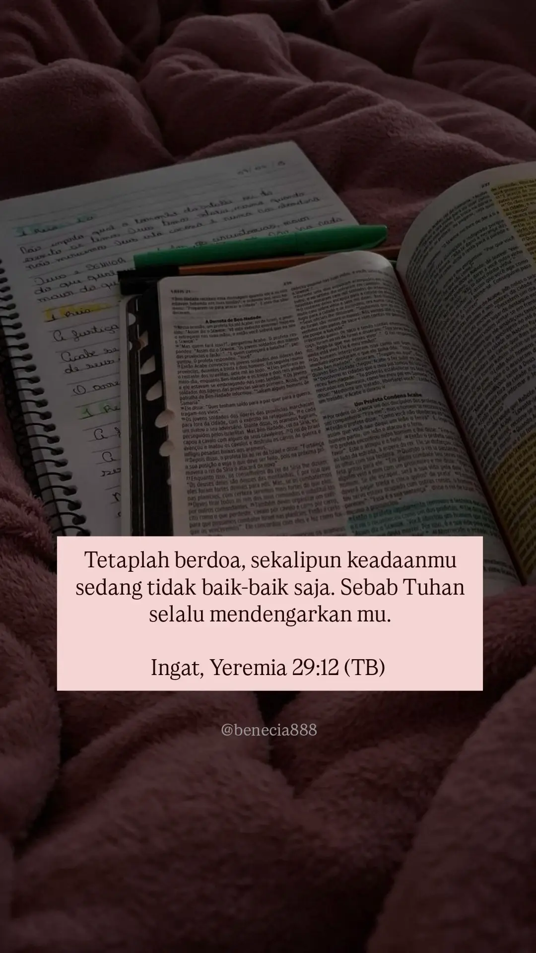 Yeremia 29:12 (TB)  Dan apabila kamu berseru dan datang untuk berdoa kepada-Ku, maka Aku akan mendengarkan kamu;  #motivasirohani #storyrohanikristen #fyp 