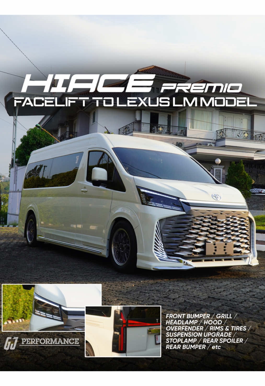 HIACE INI BUKAN TANDINGAN ALPHARD !! Hiace Premio ini udah nggak bisa dikenali lagi dari tampang standar, sekarang berubah total jadi ala Lexus LM yang eksklusif. Setiap detailnya kita pasangin dengan rapi dan presisi: Grill, bumper, lampu, semuanya berubah. Hasilnya? Mobil komersial yang tampil seperti sultan! Siap buat penumpang nyaman, dan bikin orang lain nengok dua kali. . Parts included, - Front bumper - Grill - Headlamp - Hood - Overfender - Rims & Tires  - Suspension upgrade - Stoplamp - Rear spoiler - Rear bumper  - etc . 📍Garudajaya Modifikasi Semarang (Dr Cipto 143 Semarang),  •Contact Us WA / TELFON (Harga, Konsultasi, Detail)  Admin 1 : 081-824-9796 Admin 2 : 081-665-4709 Admin 3 : 0856-4280-0801 Admin Kantor : 0813-2808-8776 Tiktok @garudajayamodifikasi @modifikasihiace #pajeromodifikasi #bodykitpajero #bodykitplastik #pajerosportindonesia #innovareborn                        