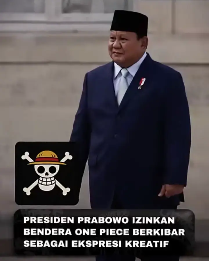 apalagi kibarkan bendera perlawananmu sekarang di depan rumah #benderaonepiece #prabowo #fypage 
