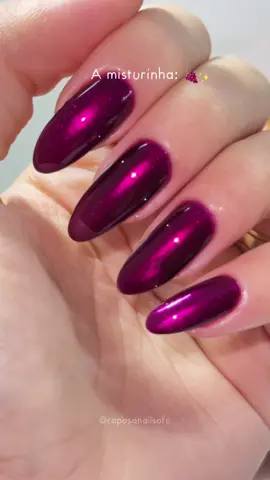 E essa misturinha amigas ? MEU DEUS eu não esperava que daria tão certo 😍🍇✨ gostaram?  @Risqué BR ✨ Os dois esmaltes você encontra na melhor loja de Nails @loucasporesmaltessorocaba 💖💅🏻 . #nails #unhas #fyp #fy #fypp 