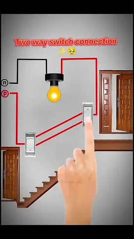 Two way switch connection✨🥹#electrician_krushna #electriciansoftiktok #unfrezzmyaccount🙏 #1millionaudition #electricalwork #electricalskills55 #electricianlife #electricianstatus #electrician_krushna @TiktokPakistanOfficial 