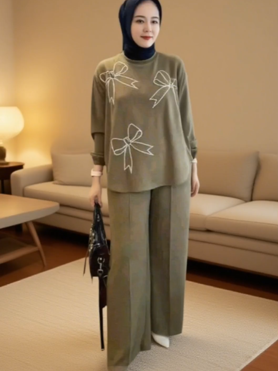 Setelan Felina Kekinian – Lengan Balon Motif Pita, Nyaman & Modis! #SetelanFelina #BajuCewekKekinian #SetelanHijabModis #LenganBalonPita #FashionWanitaTerbaru     