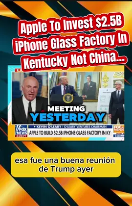 American is building an iPhone glass factory in Kentucky, which will create more jobs and reduce the number of factories moving to China.  #apple #timcook #trump