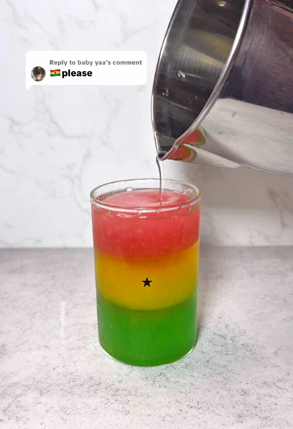 Replying to @baby yaa 🇬🇭🍹#Ghanaflagdrink #creativedrinks