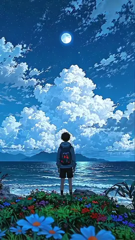 The ocean whispered, and the moon listened, Download more of this in my bio!! cc art : @hamacrow #animewallpaper #livewallpaper #aestheticvideo #midnightvibes #moonaesthetic   #oceanview #cinematicedit #peacefulmoment #animevibes #nightsky   #4kwallpaper #wallpaperart #skylover #cloudscape #dreamyscene   #sceneryaesthetic #relaxingview #animeedit #vibesvideo #lonelybutpeaceful 