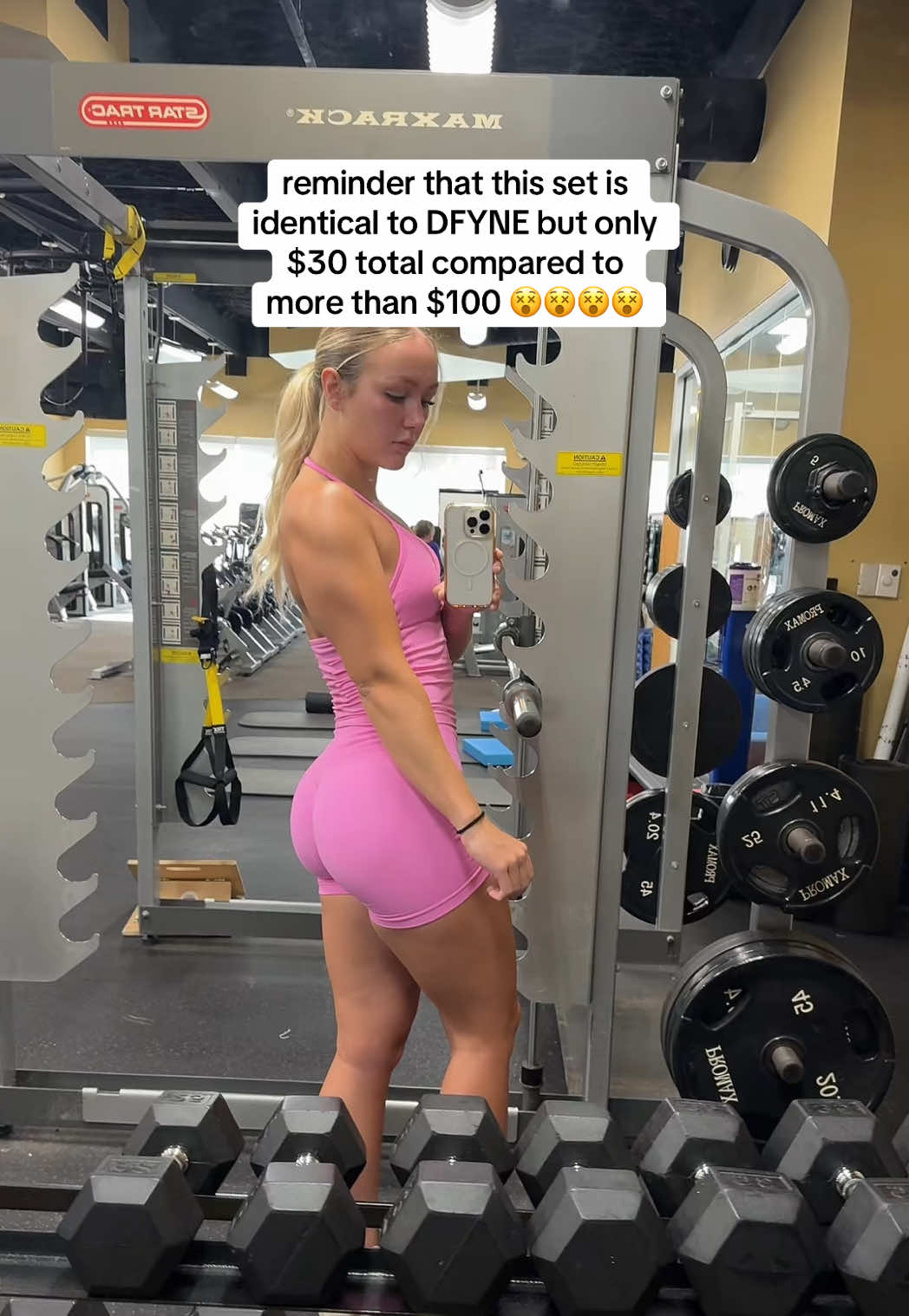 and the color is just like blossommm 🌸 stop paying $70 for a logo!!!  #tiktokshop #tiktok #gymset #matchingsets #dfyne #dfyneshorts #bbl 