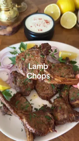Pan Fried Lamb Chops with Yogurt Dip (Raita)  This is so far the best lamb chops recipe !  #Recipe #lambchops #bbqfood 
