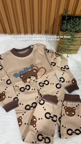 Longsleeve Pajama Pure Cotton Set for Boys | Ages: 3 months - 5 years old Check out now! 🛒 #pajamaset #kidspajama #pajamaterno #sleepwearforkids #sleepwearset 