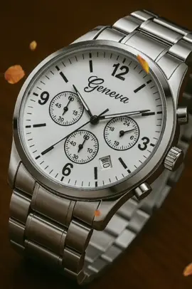 Jam tangan pria Geneva analog elegan bisnis strap stainless tahan lama. #jamtanganpria #genevawatch #jamanalog #strapstainless #jambisnis 