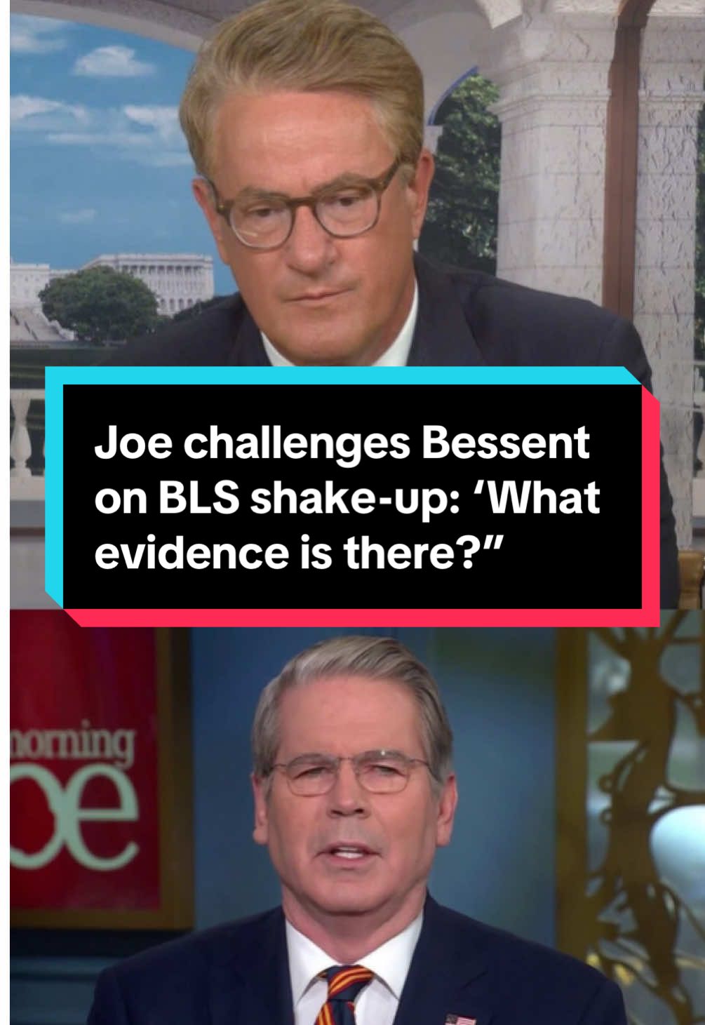 The Trump administration is under fire after replacing the head of the Bureau of Labor Statistics following a major jobs data revision. Joe Scarborough pressed Treasury Secretary Scott Bessent on Morning Joe about the move  and whether it was justified: “What evidence is there out there?” #morningjoe 