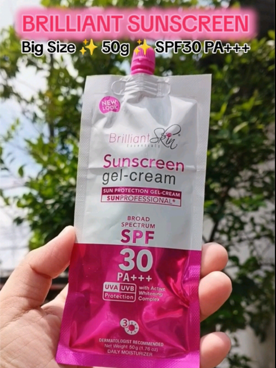 BRILLIANT SUNSCREEN  Big Size 50g SPF30 PA+++ #brilliant #brilliantsunscreen #brilliantskinessentials #sunscreen #fyp 