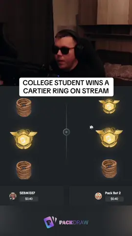 COLLEGE STUDENT WINS A CARTIER RING ON STREAM #kickstreaming 