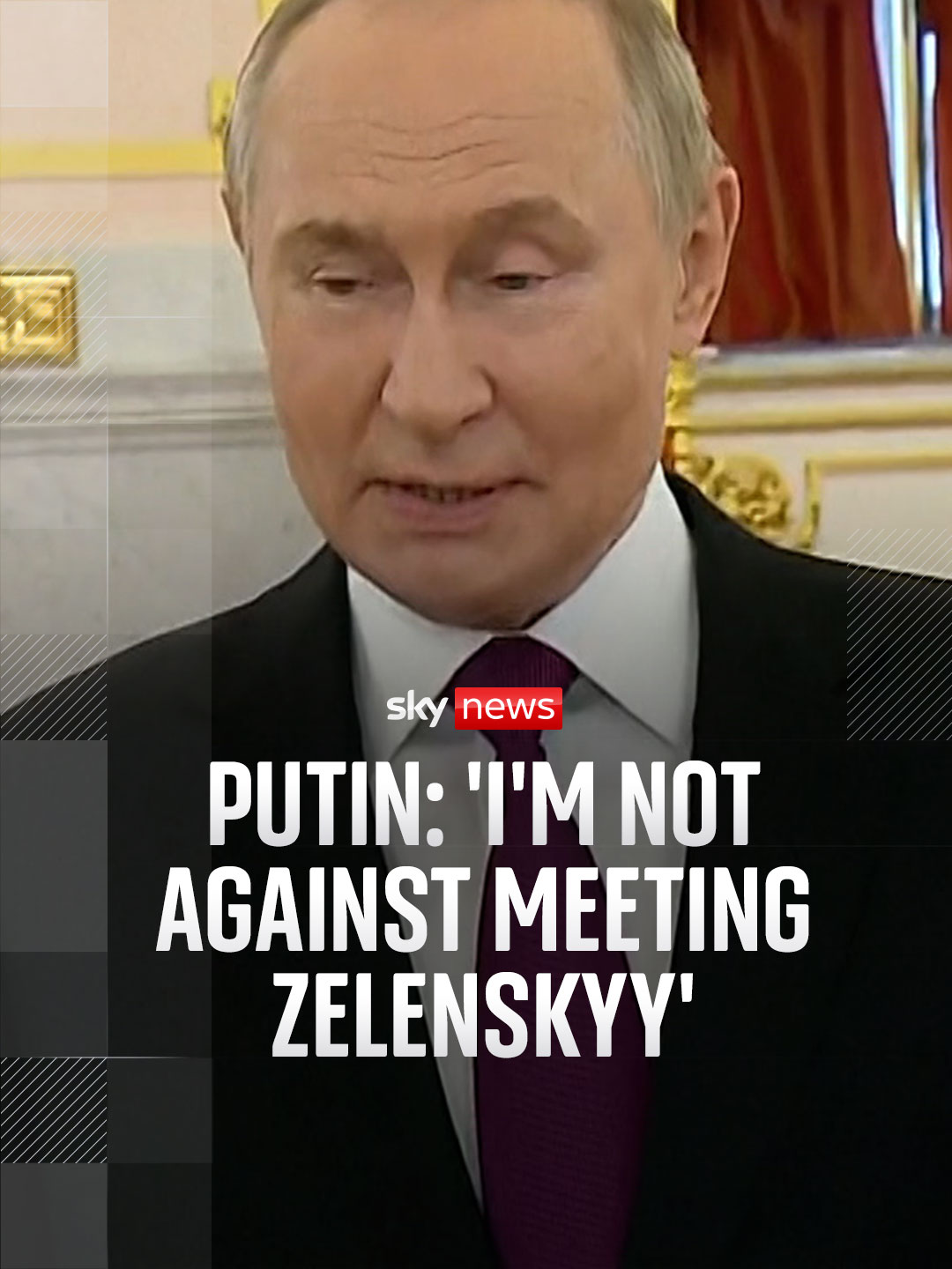 When asked whether he will meet Volodymyr Zelenskyy, Russian President Vladimir Putin said he is 'not against it' - but added that 'for that to happen, some conditions need to be set in place'. #Ukraine #Russia #WorldNews