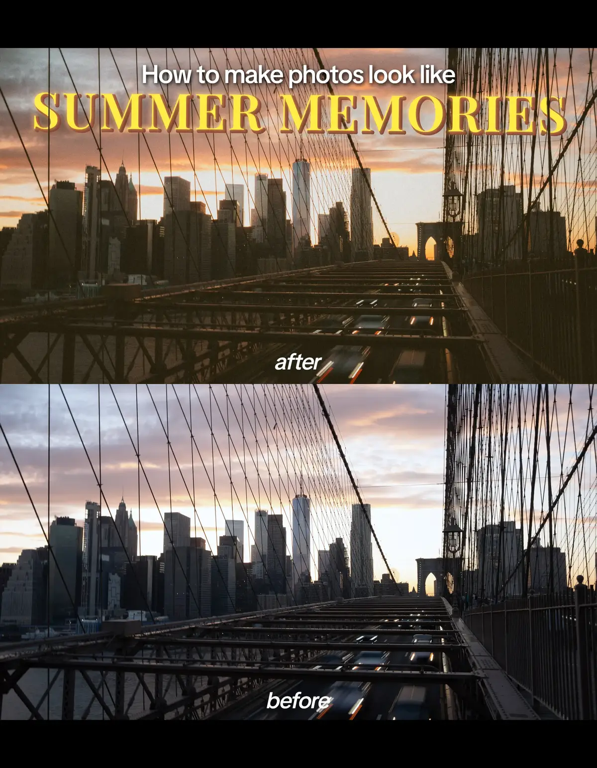 How to make your photos look like Summer Memories ☀️ App: Lightroom Mobile (Free) . . (This preset is intended to be used as a guideline to your edit, results may differ)  . . #photoediting #lightroompreset #lightroomtutorial #viral #fyp #template #memory #summermemories  #aesthetic #cinematic #colorgrading #photography #nostalgia  #summeraesthetic 
