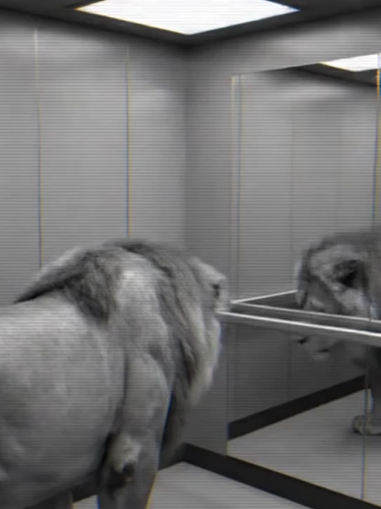 Lion_in Elevator CCTV #foru #fyppp #horrortok #fyp #viral
