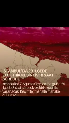 29 ilçede elektrik kesintisi olacak ! #istanbul #elektrik 