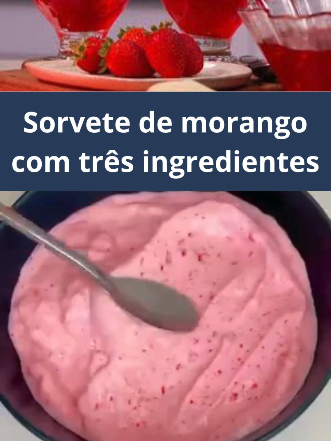 Sorvete de morango com três ingredientes#levesabor #alimentaçãosaudavel #emagrecer