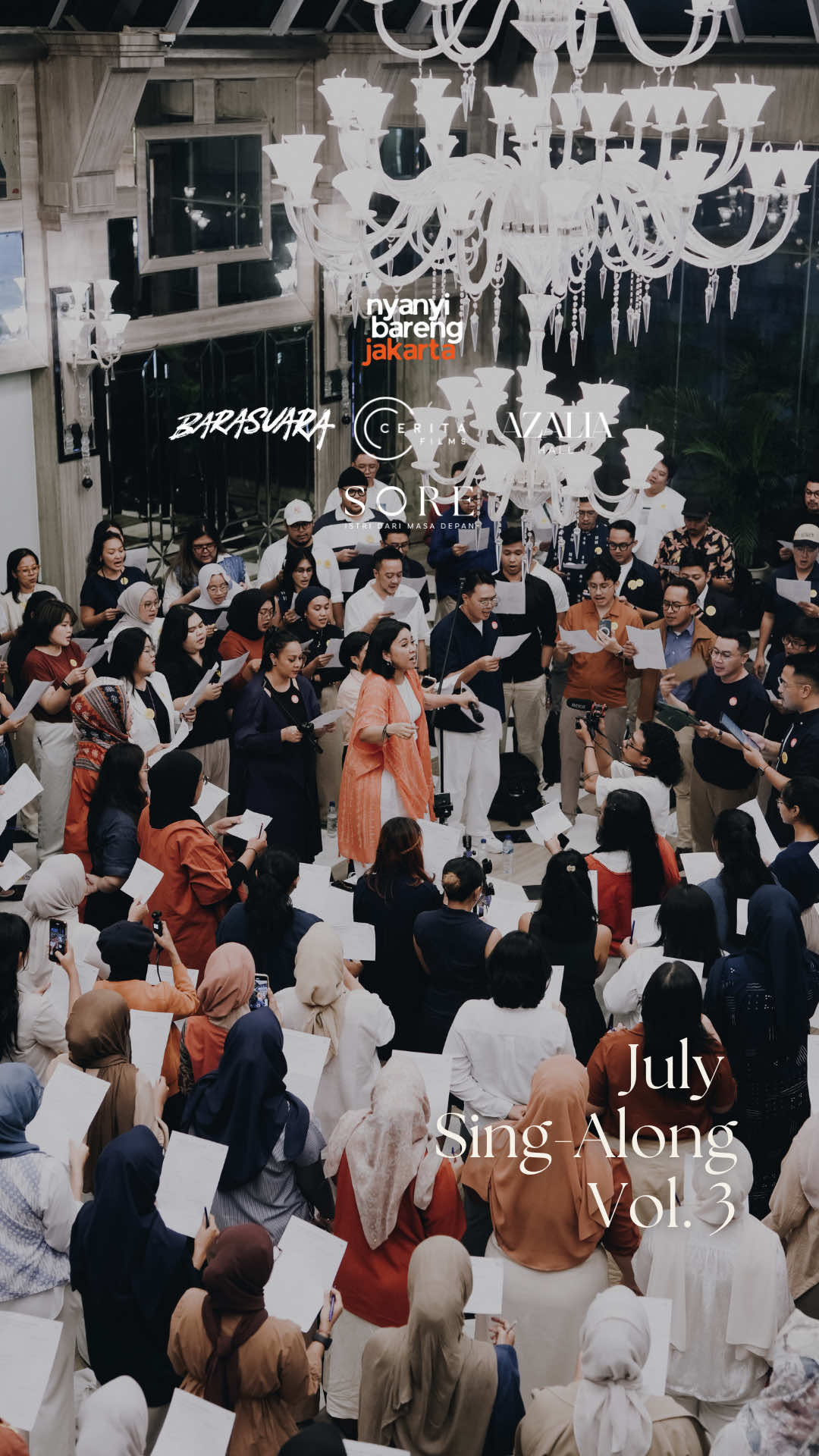 Satu suara.  Ratusan rasa.  ____ July Edition Vol.3  Huge thankyou to our Collaboration Partner: @barasuara @cerita_films @azaliahall  “Terbuang Dalam Waktu” - @barasuara  Written by: Asteriska, Gerald Situmorang, Iga Massardi ____ Lead Coach: @medakawu Live Vocal Arrangement: @pungkypurnanto @medakawu @ronaldsilitonga  Facilitator: @pungkypurnanto @ronaldsilitonga @adefabiola_ @hotmarorita @selvikawu @abebnsrlim @cecillyal @yoshuareinhard @lil___phoenix @qonitaayu  Live Sound Editing & Mixing: @jusufwinardi Audio & Sound Management: @andreashidayat @loudsoundaudio Event Management: @geledis Documentation: @clipscandids  ____ Terimakasih sudah hadir membawa rasa & suara.  Sampai jumpa di event berikutnya!  #TemukanTeman #TemukanSuara #NoJudgementZone #HealingSpace #ForEveryone 