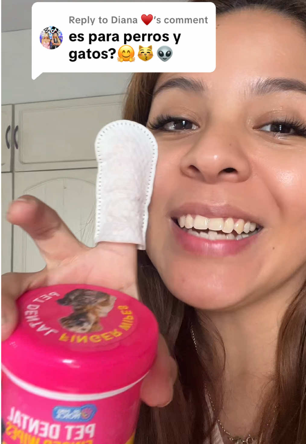 Replying to @Diana ♥️ Siii para  perros y gatos☝🏼#petdeals #petdentalfingerwipes #gingivitisindogs #doghygiene #dentalwipes 