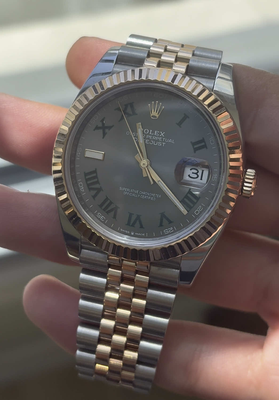 Two-Tone Rose Gold Rolex Datejust ‘Wimbeldon’ 41mm. Available Now. Join the ATP Family today for the absolute best timepieces & prices.  #⌚️ #watch #rolex #rolexwatch #rolexdatejust #watches #watchthis 
