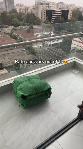 Turf grass installation 💥 The grass goes for 1500 per m² Installation fee is 200 per m², below 5m² it’s 1000 bob Reach us out to get your quotation 😊#wholesalecarpet #nairobicarpets #artificialgrass #turfgrass 