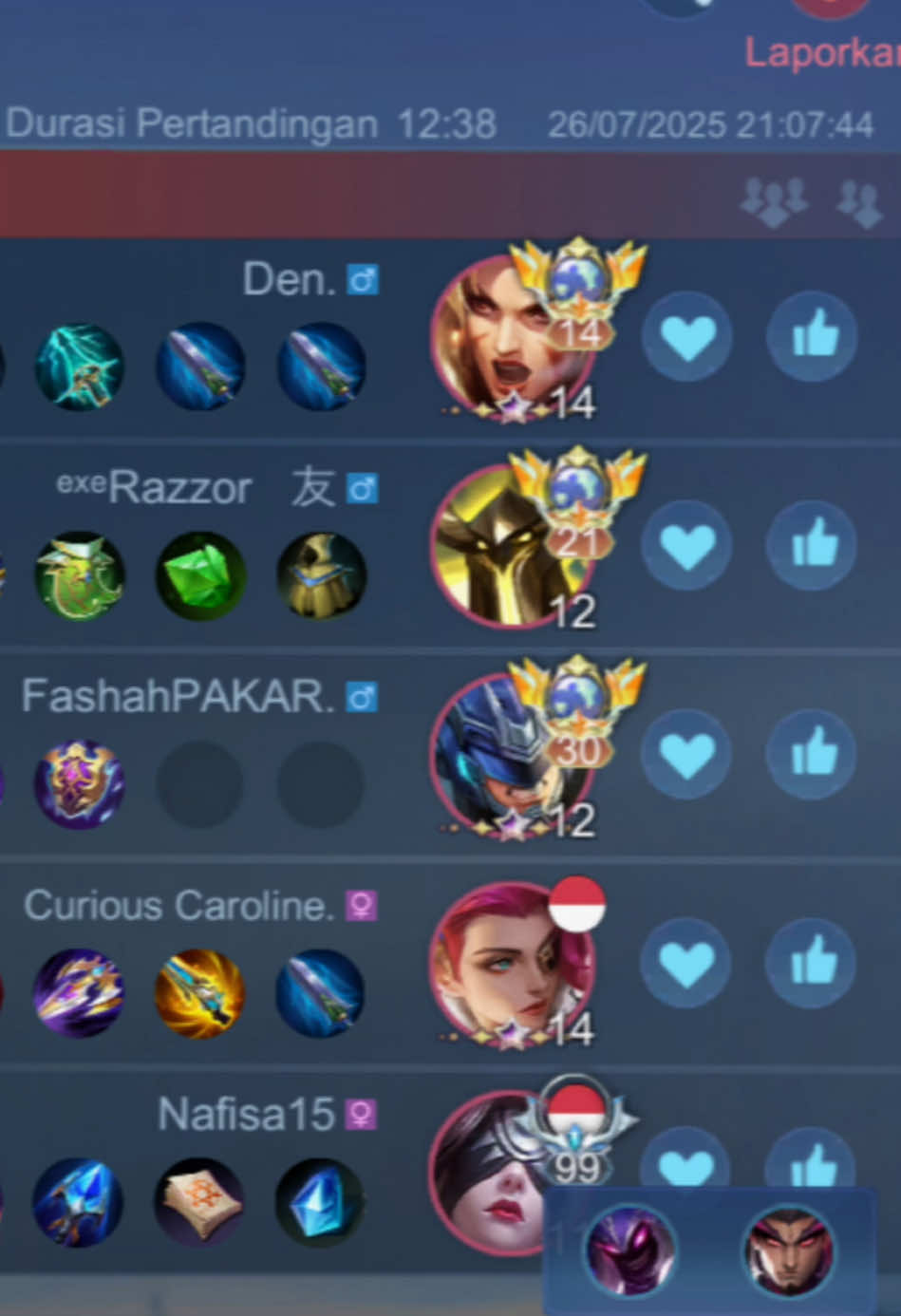 Berikut daftar badut yang pernah gua kalahin🤡#MLBBMysticMeow #MLBB 