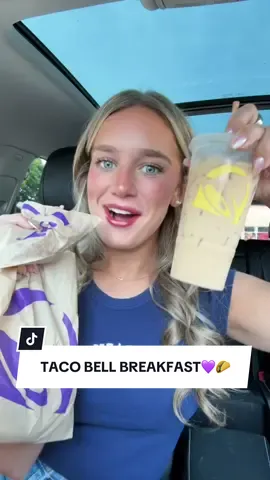 Reviewing Taco Bell’s breakfast menu🤭🌮🛎️💜✨ #tacobell #fastfood #FastFoodReview #tacobellbreakfast #tacobellmukbang #mukbang 