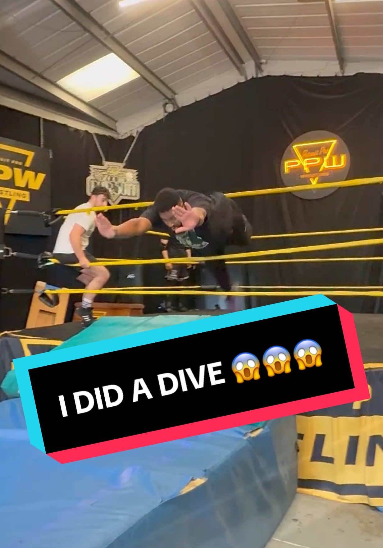I DID A DIVE!! 😱😱😱 @Pursuit Pro Wrestling  #ppw #WWE #aew #moneybenjamin 