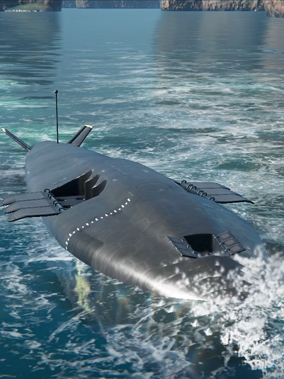unmanned submarine with high technology and it's so fast