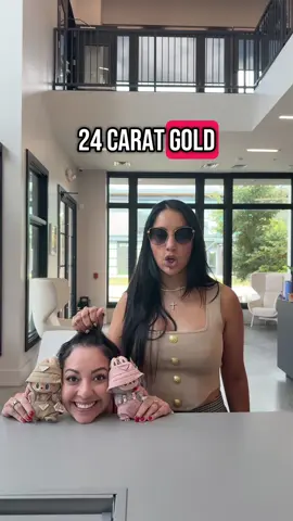 I’m NOT letting go of my 24 karat gold labubu #labubu #gold #24kgold  #sisters #latinas @Netflix we are ready