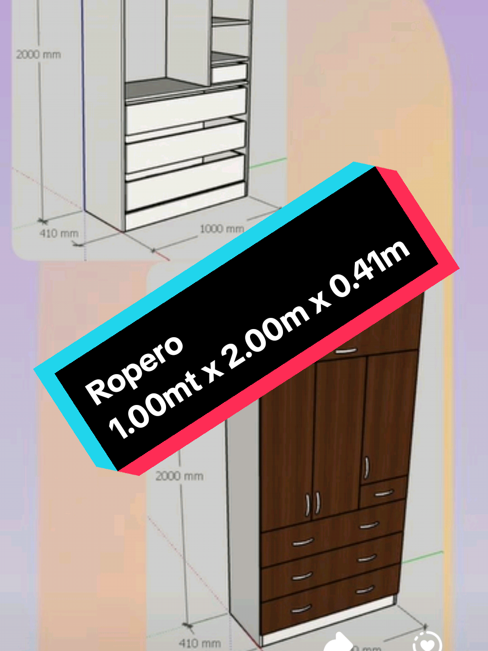✨ Ropero Compacto de 1 Metro 🌟 | ¡Diseño en SketchUp Paso a Paso! 🛠️📏 #paratii #sketchup #melamina #educación #fyp #diseño #LIVEIncentiveProgram 