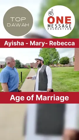 Age of Ayisha Mary Rebecca @ShaykhUthman.Live #islam #muslim @topdawah #quran #dawah #jesus #christian #speakerscorner      FULL VIDEO YouTube  One Message Foundation Title 🤯✝️🔥BIBLE UNIVERSITY DEBATE‼️PhD Christian MINISTER Brings Up AGE OF AISHA.. Then THIS Happened! Disclaimer !This is Topdawah edit to summarise the point.