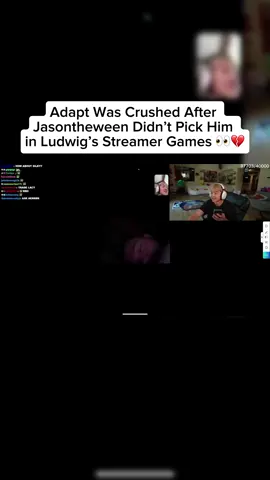 Adapt’s reaction says it all… Jasontheween passed on him in Ludwig’s Streamer Games 👀💔 #Adapt #Jasontheween #Ludwig #Streamers #StreamerGames