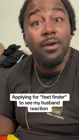 Not him wanting to apply for feet finder too 🤣😭 #feet #finder #upload #reaction #husbandandwifecomedy #marriagehumor #couplecomedy 