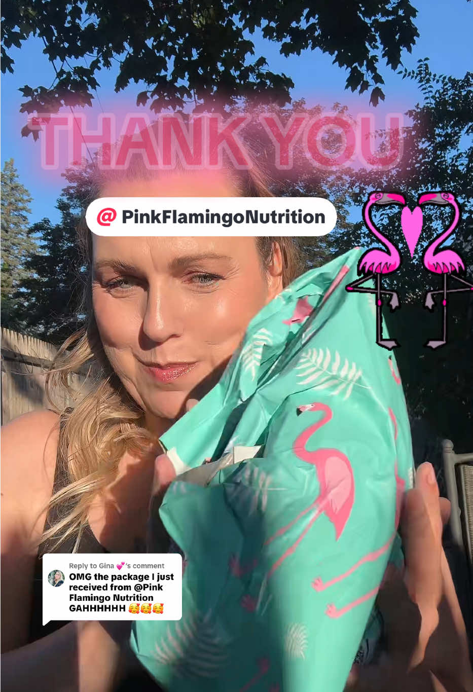 Replying to @Gina 💕 Thank you so much @Pink Flamingo Nutrition I absolutely LOVE my package! 