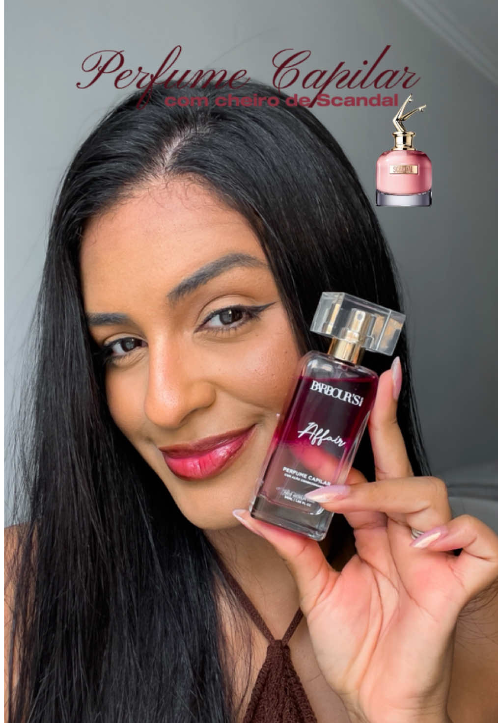 A fragrância Affair foi inspirado no Scandal e acertou EM CHEIO! 🍯✨ #barboursbeauty #PerfumeCapilar #perfumetiktok #perfumes #cabelo #cabelocheiroso #scandal #contratipos #perfumecontratipo #foryou 