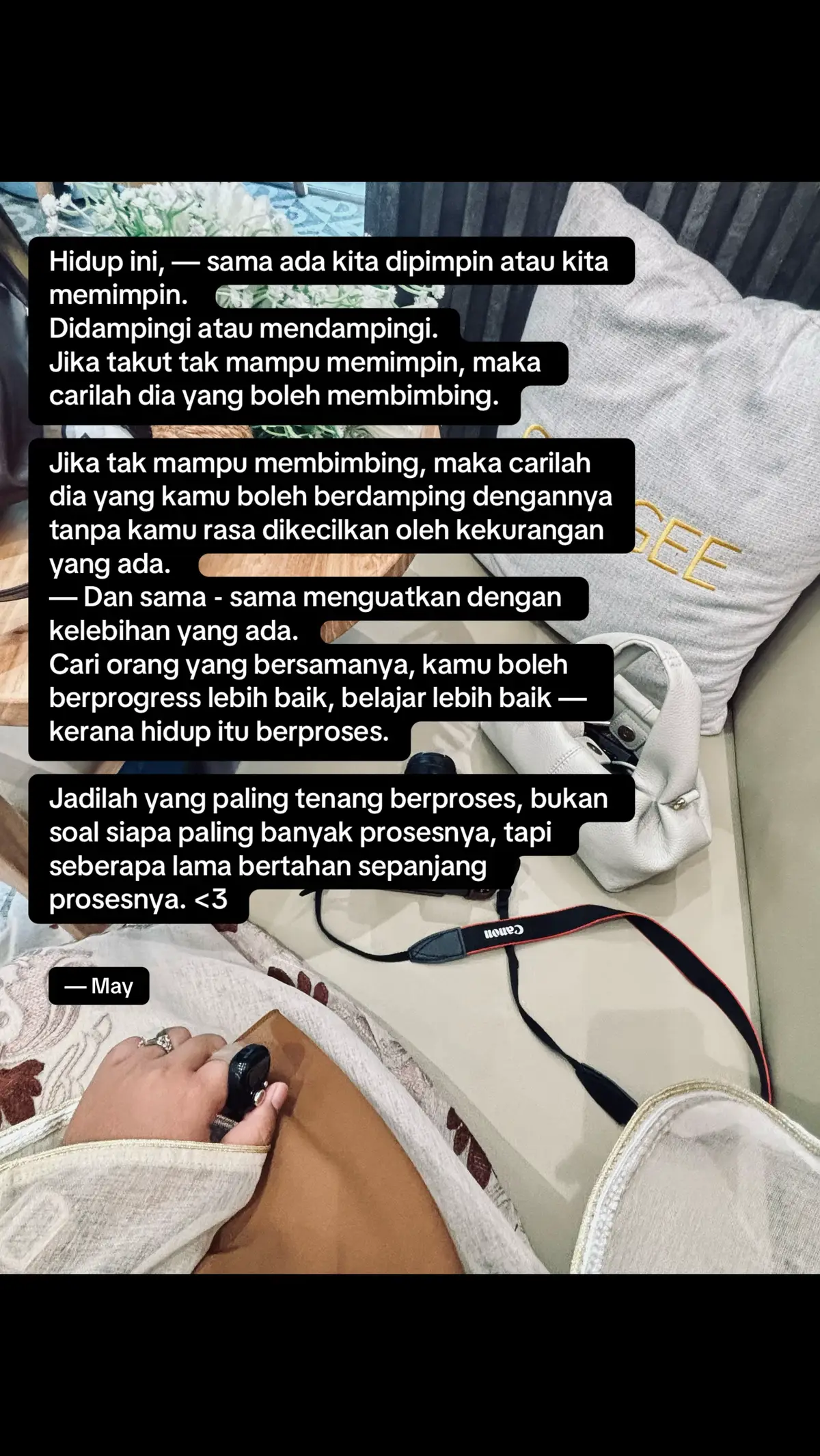 Jika ingin membimbing, maka persiapkanlah bekalan untuk membimbing.  — Dengan ilmu dan sabarnya. Jika ingin dibimbing, maka persiapkanlah diri untuk saling dibimbing, tegurannya dan perubahannya. Tidak semua dilahirkan dengan sifatnya pemimpin, adakala pemimpin juga memerlukan support system yang sama boleh membimbing. #fyp #lovequotes #sekufu 