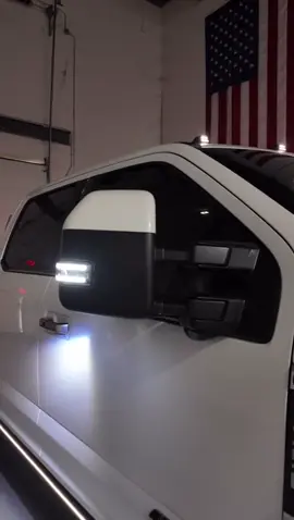 Lit up and dialed in. This 2017 F350’s rocking paint matched mirror caps, upgraded mirror lights, and cab lights that bring the whole build together. 😎 #boostauto #f350 #superduty #truckbuild #mirrorupgrade #paintmatched