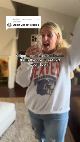 Replying to @Lindsay Srna ✨🫧 these vintage-style football sweatshirts are a must for game day 🏈 cozy, classic, and repping your team in the cutest way. most teams and colors are available, but they’re going fast before the season starts! tailgates, watch parties, or couch cheering… you’ll want this one on repeat. #footballseason #gamedayoutfit #footballfans #vintagesweatshirt #tailgateready #footballparty #footballsweatshirt  