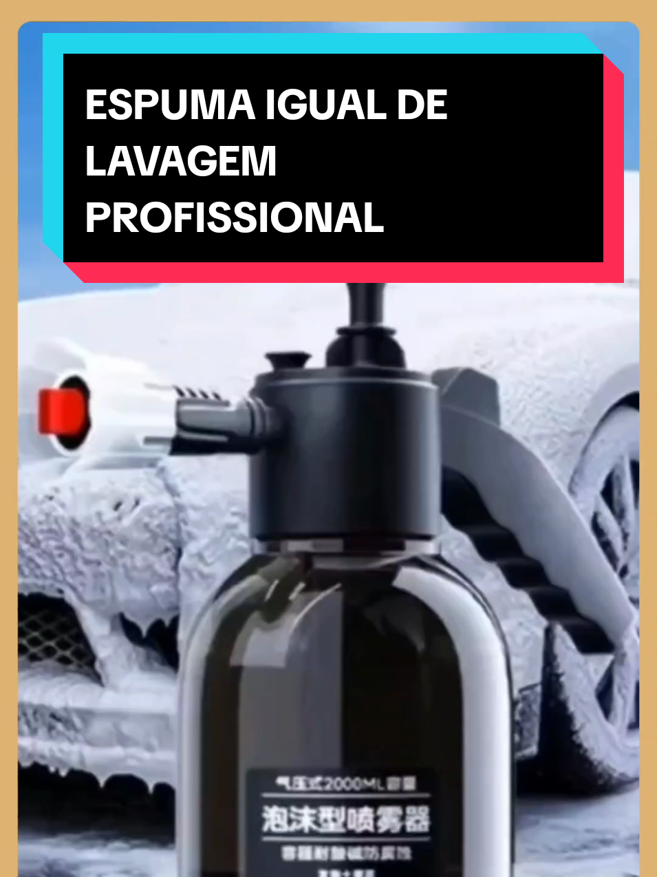 Borrifador pulverizador snow foam manual 2L, ideal para lavagem de carros em casa com espuma densa. Fácil de usar, resistente e econômico, proporciona limpeza profissional sem máquina. Perfeito para manter o carro impecável gastando pouco. #borrifador #pulverizador #lavajato 