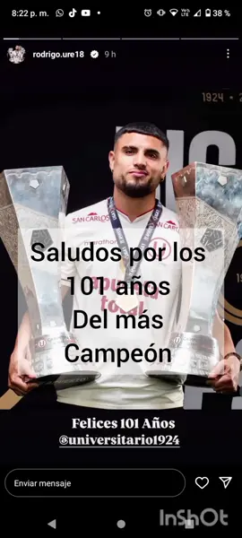 felices 101 años de garra y tradición Y dale U por siempre escucharan  #universitariodedeportes  #ydaleu 