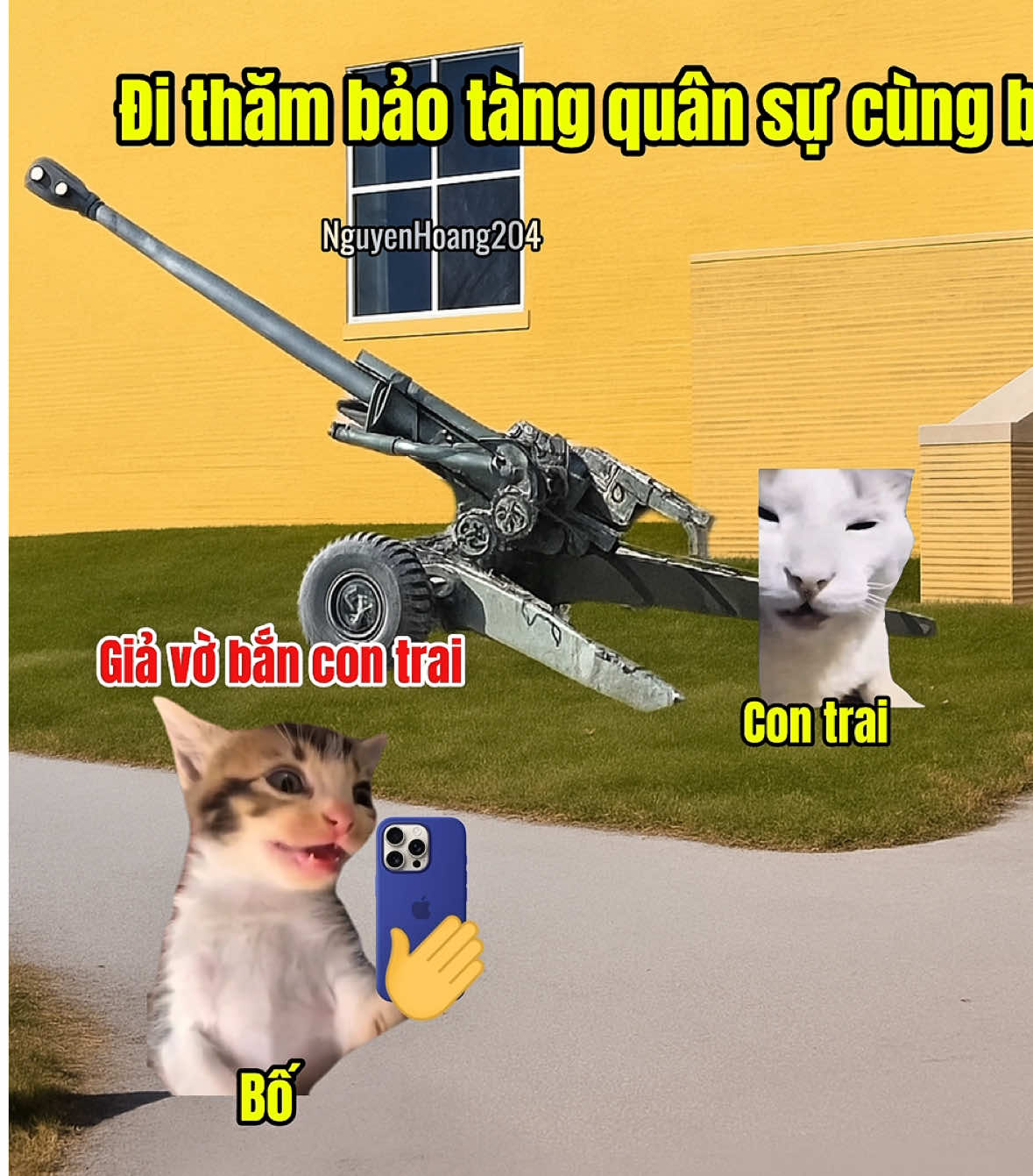 Đi thăm bảo tàng quân sự #meme #catmeme 